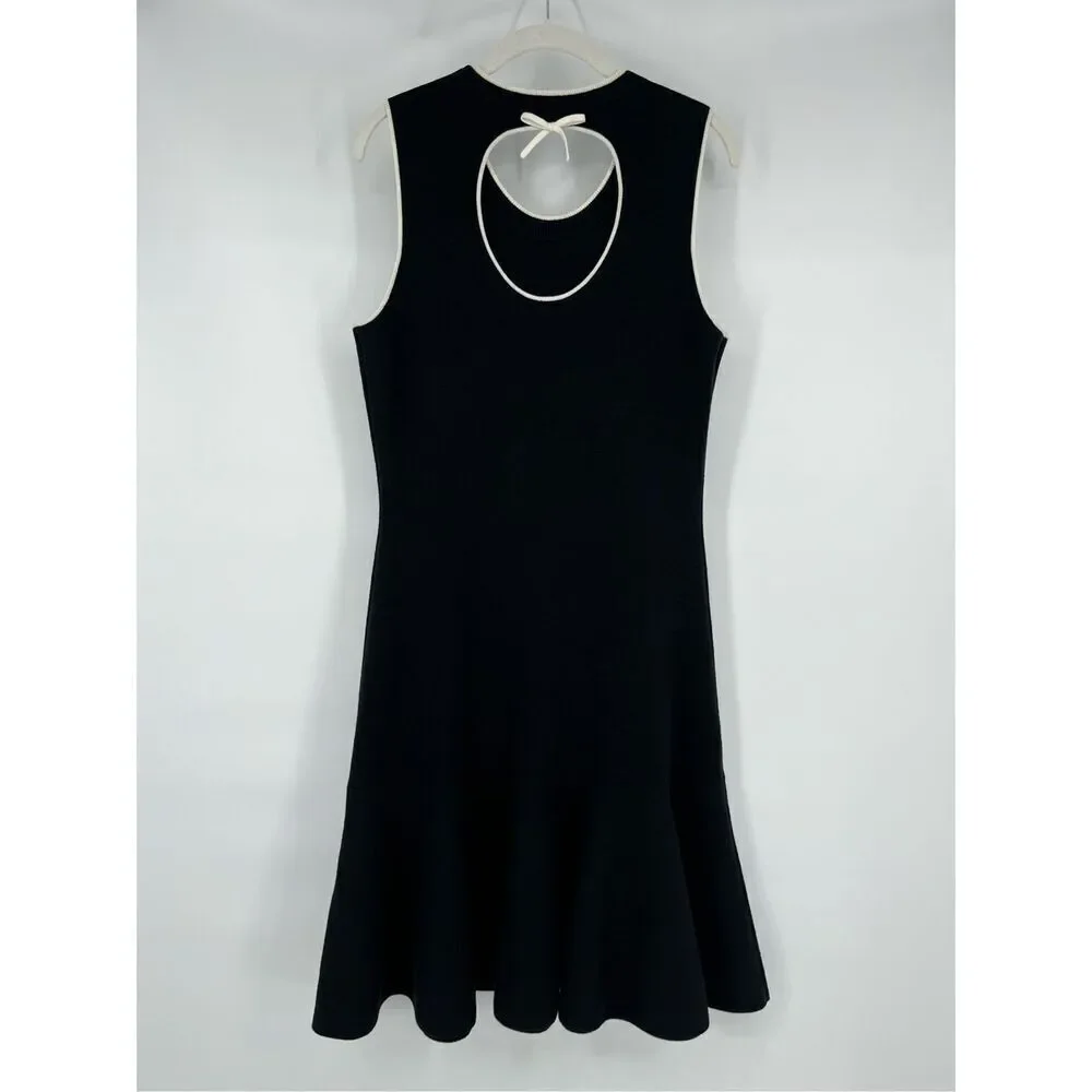 Kate Spade Quincy Sweater Dress Cashmere Sleeveless Cut Out Black Size Large